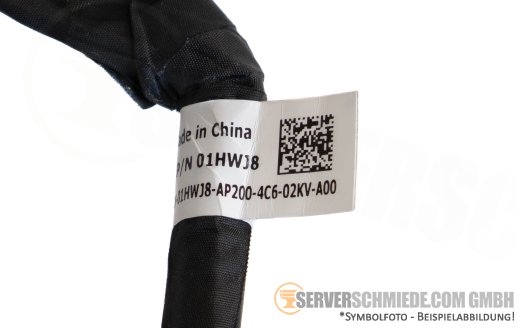 Dell 14cm Rear Drive NVMe Kabel cable 1x SFF-8654 8i gerade to 1x SFF-8654 8i winkel R760xd2 01HWJ8