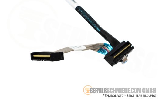 Dell 0H696Y 15 / 5cm Backplane to front PERC Controller cable 1x SFF-8654 winkel to 2x SFF-8654 gerade + winkel R6615 H755N H965i