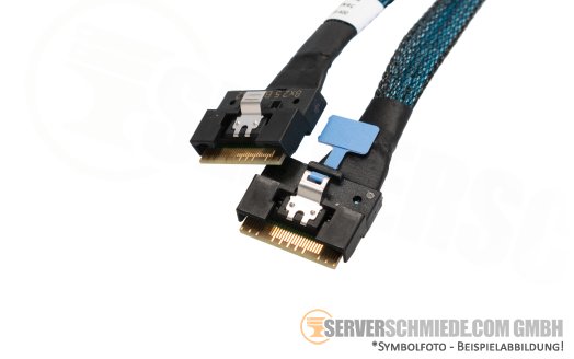 Dell 15cm Backplane to front PERC Controller Kabel 1x SFF-8654 winkel to 2x SFF-8654 gerade R750xs H755N 0Y0N4C