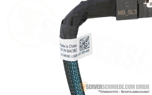 Dell 15cm MB to front PERC Controller Kabel 1x SFF-8654 winkel to 1x SFF-8654 winkel R650 10x SFF H755N 08K38C
