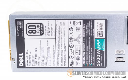 Dell 1600W 80 Plus Platinum PSU Netzteil 0T4GCW F1600E-S0