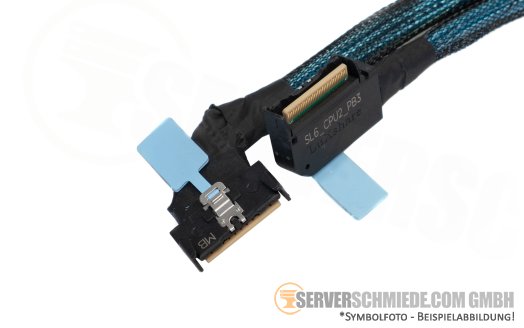 Dell 23cm Riser Kabel cable 2x SFF-8654 gerade to 2x SFF-8654 gerade + winkel R750xs 0V0J3D