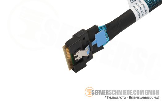 Dell 25cm front PERC to Mainboard Controller Kabel 1x SFF-8654 gerade to 1x SFF-8654 winkel R760xs 16x SFF 0NTVCM