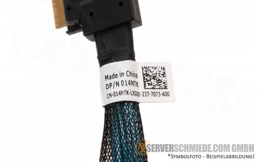 Dell 30cm R450 R650xs NVMe Kabel 1x SFF-8654 8i to 1x SFF-8654 8i winkel 014NTK