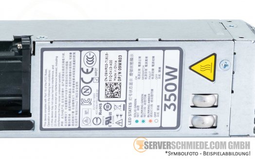 Dell 350W 80 Plus Platinum PSU Netzteil 09WR03 R320 R330 R340 R420