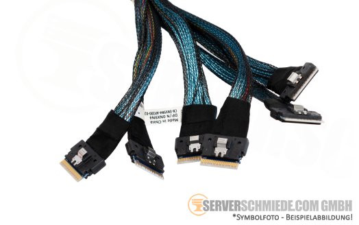 Dell 35cm NVMe Kabel cable 6x SFF-8654 gerade to 6x SFF-8654 winkel R7415 R7515 0NX9N4 24x SFF 12/12 backplane