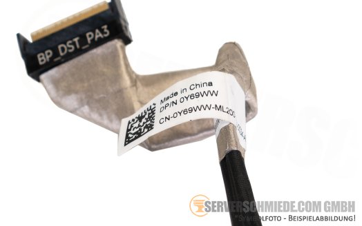 Dell 35cm SAS cable 1x SFF-8654 gerade to 1x SFF-8654 winkel BP_DST_PA3 to MB_SL8 R6615 10x SFF 0Y69WW