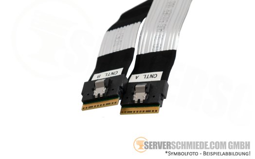 Dell 40 / 45cm NVMe SAS Kabel cable 2x SFF-8654 gerade to 2x SFF-8654 winkel R940 0FJYF0
