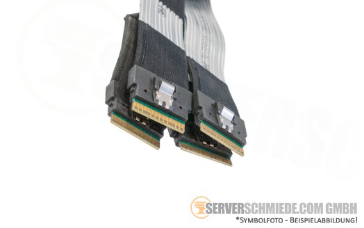 Dell 40 / 50cm NVMe SAS Kabel cable 4x SFF-8654 gerade to 4x SFF-8654 winkel R940 026HC0