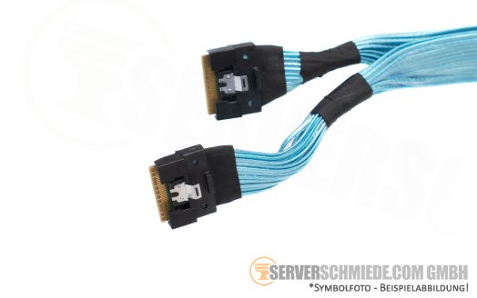 Dell 45cm NVMe Kabel cable 2x SFF-8654 8i gerade to 1x Riser R1D-Paddle R760 24xSFF 0YRX6M