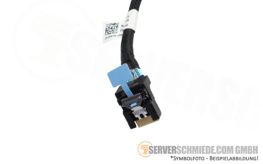 Dell 46 / 102cm SAS Kabel cable 2x SFF-8654 4i winkel + gerade to 1x SFF-8654 8i winkel R760xs LFF 0KM79X
