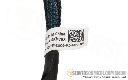 Dell 46 / 102cm SAS Kabel cable 2x SFF-8654 4i winkel + gerade to 1x SFF-8654 8i winkel R760xs LFF 0KM79X
