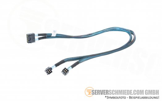 Dell 60cm SAS cable Kabel H730p Perc to systemboard 1x double SFF-8643 - 2x SFF-8643 winkel 0X9J1M