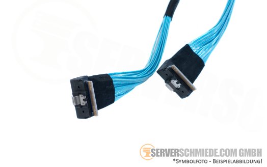Dell 61 / 55cm NVMe Extender Kabel cable 2x SFF-8654 8i gerade to 2x SFF-8654 8i winkel R740xd 24xSFF 0X7MYJ