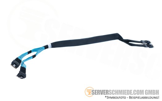Dell 61 / 55cm NVMe Extender Kabel cable 2x SFF-8654 8i gerade to 2x SFF-8654 8i winkel R740xd 24xSFF 0X7MYJ