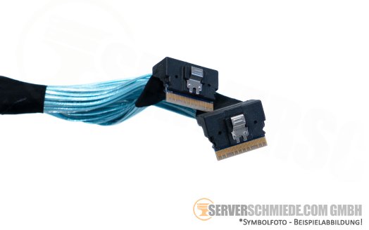 Dell 74 / 69cm NVMe Extender Kabel cable 2x SFF-8654 8i gerade to 2x SFF-8654 8i winkel R740xd 24xSFF 0XN9T2