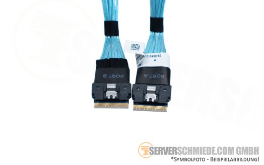 Dell 74 / 69cm NVMe Extender Kabel cable 2x SFF-8654 8i gerade to 2x SFF-8654 8i winkel R740xd 24xSFF 0XN9T2
