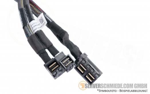 Dell R740xd 90cm SAS Kabel 1x Dual SFF-8643 to 2x SFF-8643 winkel 0HNWWT cable