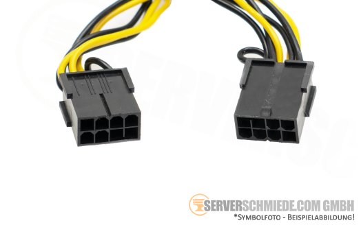 Dell 9cm GPU Power Adapter Kabel cable 2x 8-pin PCIe female to 1x 8-pin EPS / CPU male 0N0HJK