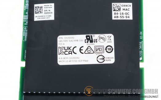 Dell Broadcom 5720 4x 1GbE Network Ethernet Controller OCP 3.0 RJ-45 0G9XC9 0VJWVJ