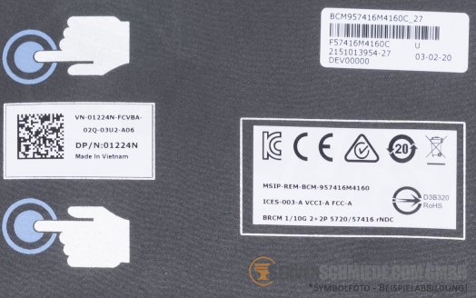 Dell Broadcom 57416 Quad Port 2x 10Gb + 2x 1Gb copper RJ45 Ethernet Network Daughter Card 01224N -vmware 8 Server 2022-