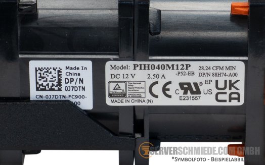 Dell Chassis Fan Lüfter Gehäuselüfter High Performance Silver Grade max. 400W R6715 R6725 R670 R470 0J7DTN