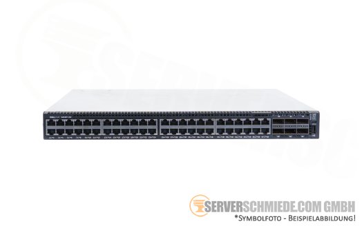 Dell EMC S4048T-ON OS9 48x 1/10GbE RJ-45 + 6x 10/40GbE QSFP+ Network Datacenter Switch 2x PSU 4x FAN Port Side Out / Exhaust