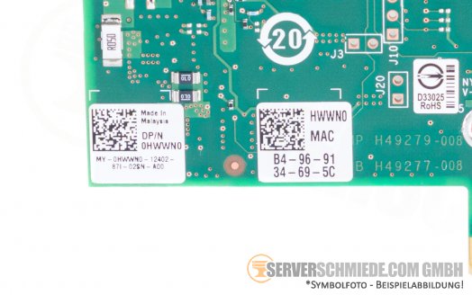 Dell Intel X550-T2 LAN Controller 10 Gigabit Dual Port Converged Ethernet 2x 10GbE RJ-45 Kupfer copper HWWN0 4V7G2 FKHKC