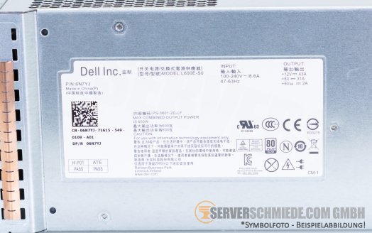 Dell MD1400 600W PSU Netzteil 06N7YJ 0GD7W3