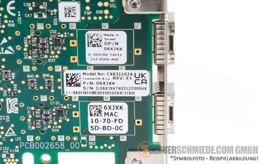 Dell nvidia Mellanox ConnectX-6 Lx 2x 10/25Gb SFP28 PCIe 4.0 x8 Ethernet Netzwerk 06XJXK 0R5WK9