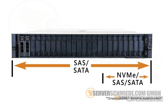 Dell PowerEdge R750 2U Server 24x 2,5" SFF 16x SAS 8x NVMe SAS 2x Intel XEON Scalable LGA4189 DDR4 ECC Raid 2x PSU