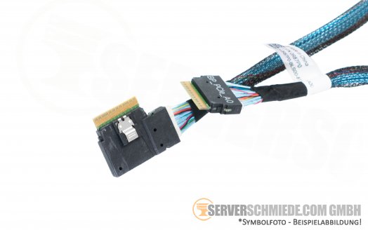 Dell R440 70cm PCIe backplane Kabel Cable 1x SFF-8654 gerade 1x SFF-8654 winkel NVMe 0R87P0