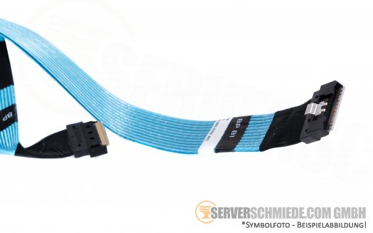 Dell 50 / 65 cm 10-bay NVMe SFF Extender Cable 2x SFF-8654 gerade to 2x SFF-8654 winkel for Bay 2-5 (4x NVMe) R640 0F2V74