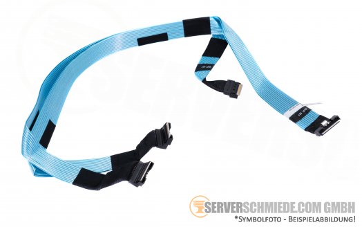 Dell 50 / 65 cm 10-bay NVMe SFF Extender Cable 2x SFF-8654 gerade to 2x SFF-8654 winkel for Bay 2-5 (4x NVMe) R640 0F2V74