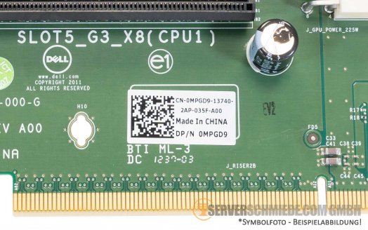 Dell R720xd Riser Slot4_G3_X16( CPU2 ) Slot5_G3_X8( CPU1 ) 0MPGD9