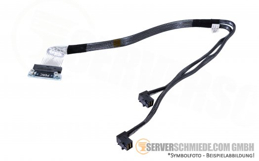 Dell R730 60cm SAS Cable 2x SFF-8643 winkel 1x PERC SAS 0F037K