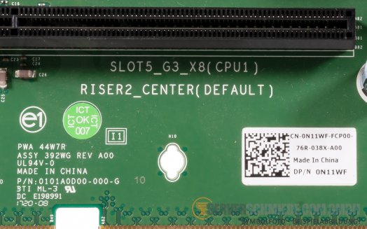 Dell R730 Riser Card 2 Slot PCIe x8 1x 8-pin 0N11WF