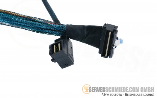 Dell R740 8x LFF PERC H750 SAS Kabel 1x SFF-8654 gerade  to 2x SFF-8643 winkel 0XJHM0 B-55cm A-75cm