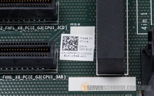 Dell R740 R740xd Primary 3x PCIe x16 (x8) 1st Riser CPU1 (short) 0PM3YD