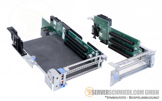 Dell Secondary PCIe x16 / x8 / x8 Riser 0J7W3K + Tertiary PCIe x16 / x8 GPU Riser 0DTTHJ Kit  incl. Cage R740 R740xd R7425