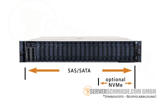 Dell R7615 2U Server 24x 2,5" SFF SAS SATA 8x NVMe* 1x AMD EPYC Gen4 DDR5 ECC Raid 2x PSU