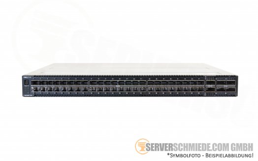DELL S5248F-ON OS10 48x 10Gb 25Gb SFP28 + 4x 100Gb 2x 200Gb QSFP28 Ethernet Network 19" 1U Switch 2x PSU rear-to-front airflow