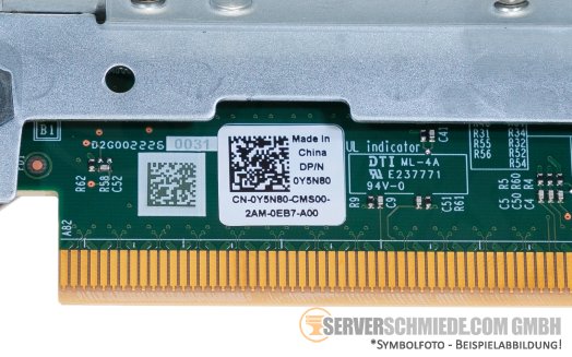 Dell Secondary Riser 1x x16 LP PCIe 4.0 incl. cage R450 R650xs 05NV48 0Y5N80