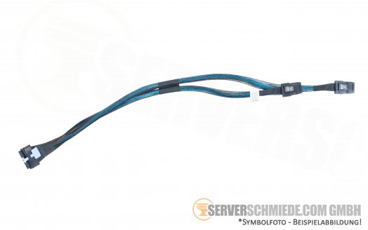 Dell T640 8x LFF PERC H750 H350 SAS Kabel 1x SFF-8654 winkel to 2x SFF-8087 gerade 0D7YJ7