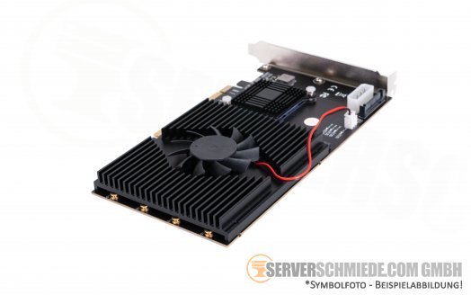 DeLOCK ASM2824 PCIe x16 Server Bifurcation Controller 4x NVMe M.2 Key M 2242 - 22110 +NEW+