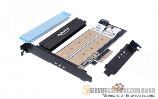 DeLOCK PCIe x8 Server Storage Controller 1x M.2 NVMe + 1x 1x M.2 SATA 22230 2242 2260 2280 22110