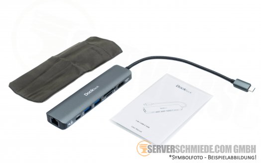 Delock USB-C Adapter 7-in1 USB-C Hub 100W USB 3.0 - RJ-45 - 1GbE Ethernet - HDMI - SD card Notebook Docking Station