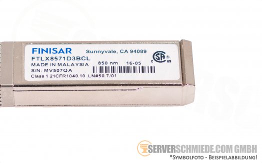 Finisar 10Gb SFP+ Transceiver 850nm SR LC LC FTLX8571D3BCL 94089