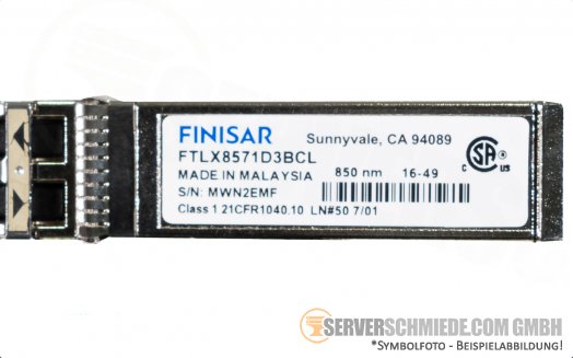 Finisar 10Gb SFP+ Optical Transceiver Short Range SR 850nm  FTLX8571D3BCL 21CFR1040