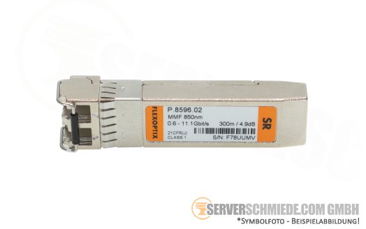 Flexoptix Intel 10Gb SFP+ optical Transceiver 850nm  0.6-11.3 Gb SR 300m LC Duplex P.8596.02